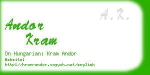 andor kram business card